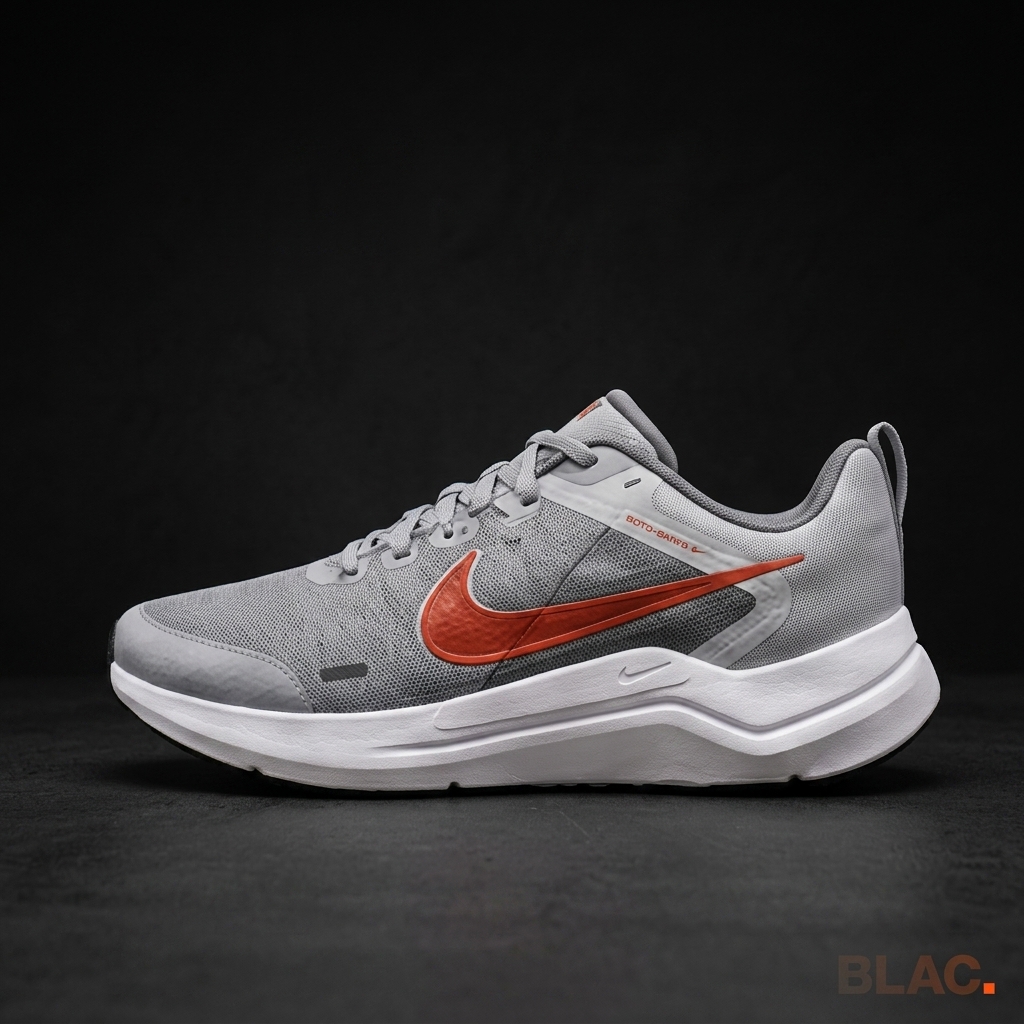 Nike Downshifter 12 — Light Grey / Crimson